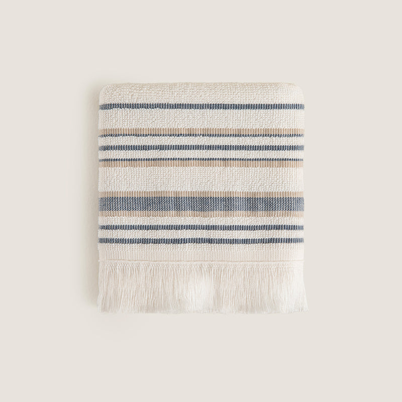 Chakra Derin Hand Towel 30X50 Cm Marine Blue/White