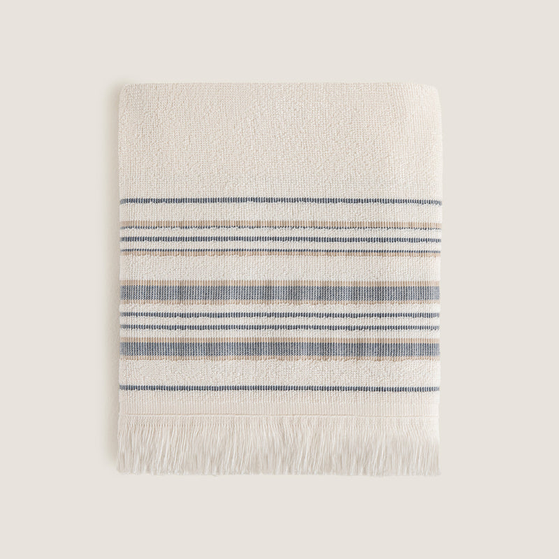 Chakra Derin Bamboo Face Towel 50X90 Cm Marine Blue/White