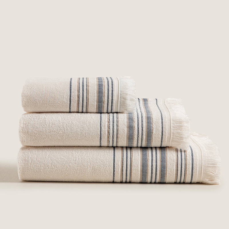 Chakra Derin Bamboo Face Towel 50X90 Cm Marine Blue/White