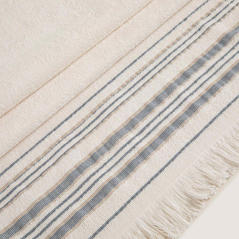 Chakra Derin Bamboo Face Towel 50X90 Cm Marine Blue/White