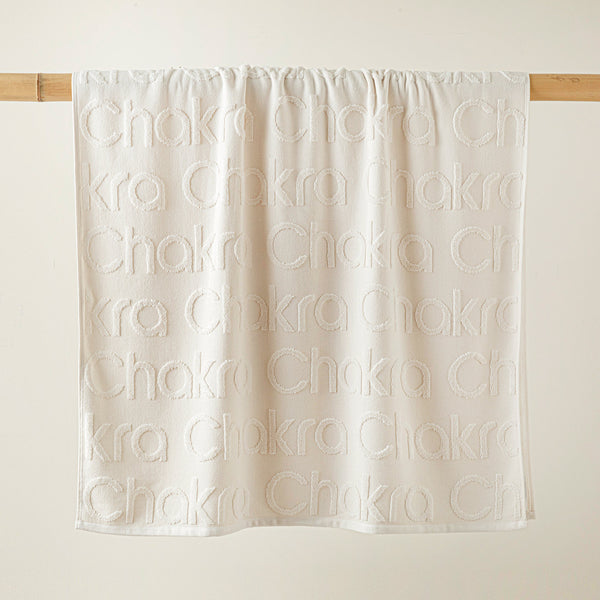 Chakra Chakra Logo Beach Towel 85X150 Cm Ecru