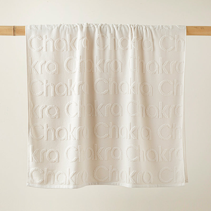 Chakra Chakra Logo Beach Towel 85X150 Cm Ecru