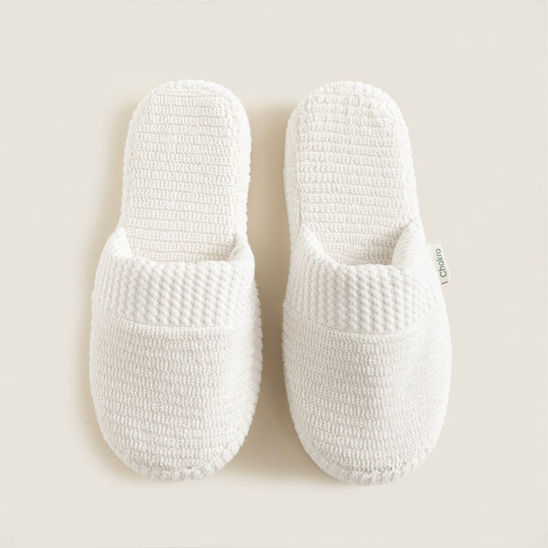 Chakra Eva Cotton Unisex Slippers White