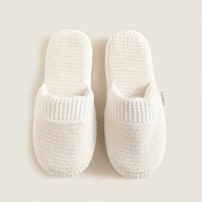 Chakra Eva Cotton Unisex Slippers Ecru
