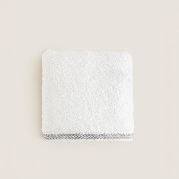 Chakra Herringbone Towel 30X50 Cm White