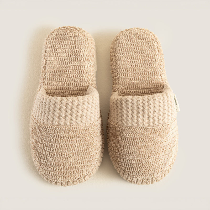 Chakra Eva Cotton Unisex Slippers Dark Beige