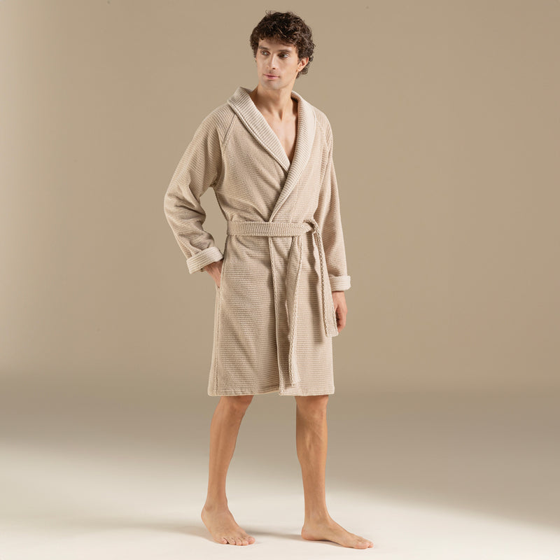 Chakra Eva Cotton Unisex Bathrobe Dark Beige
