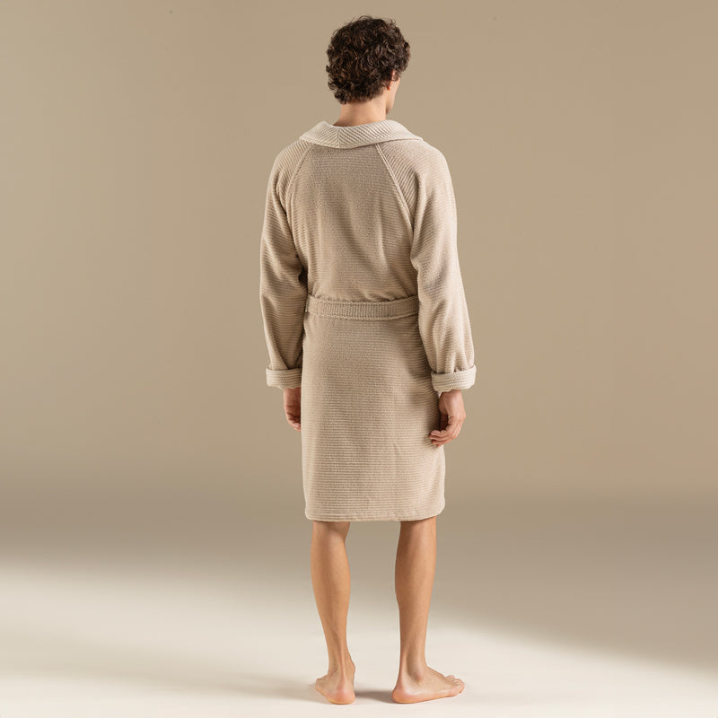 Chakra Eva Cotton Unisex Bathrobe Dark Beige