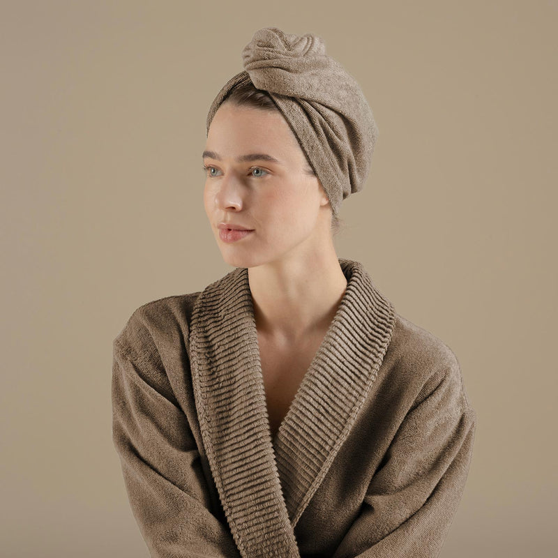 Chakra Solid Hair Bonnet  Dark Beige