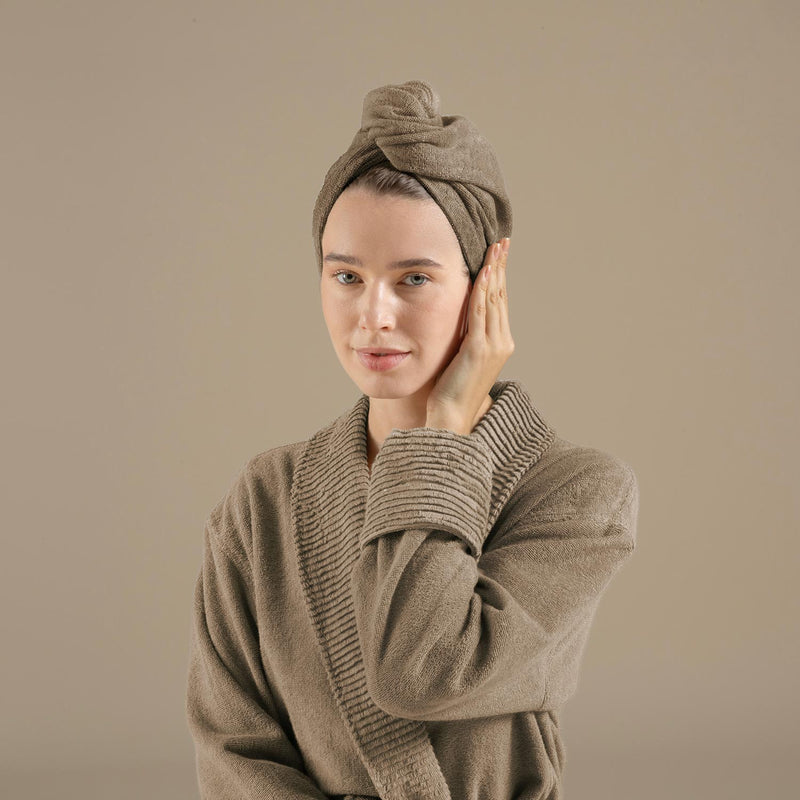 Chakra Solid Hair Bonnet  Dark Beige