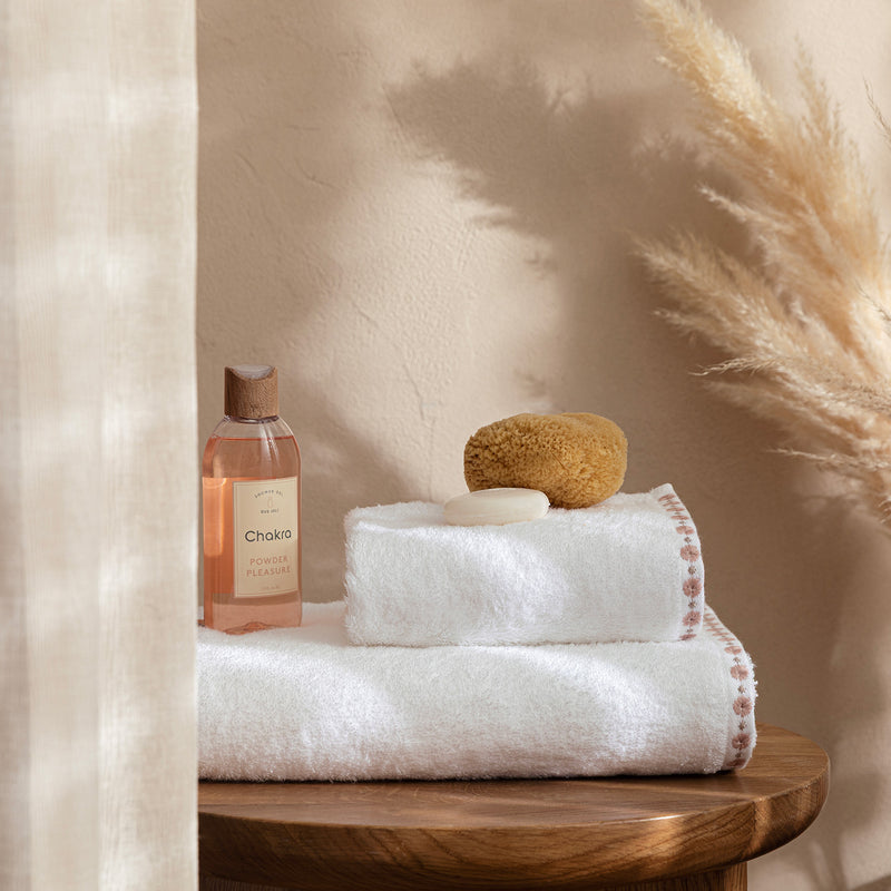 Chakra Florissa Face Towel 50X90 Cm White