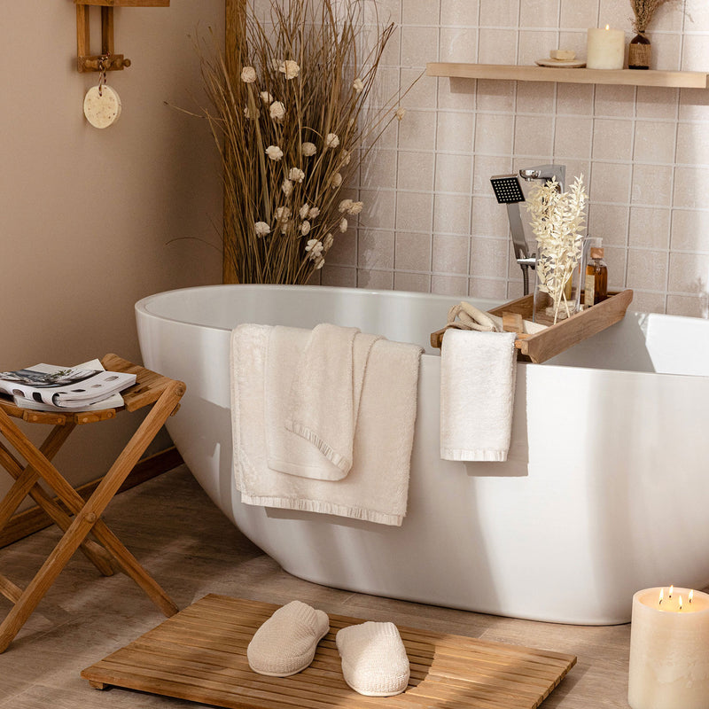 Chakra Perla Bath Towel 85X150 Cm Ecru