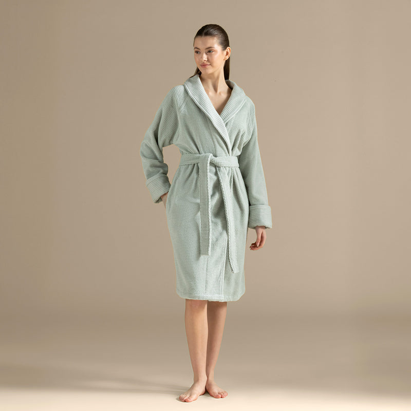Chakra Eva Cotton Unisex Bathrobe Light Green