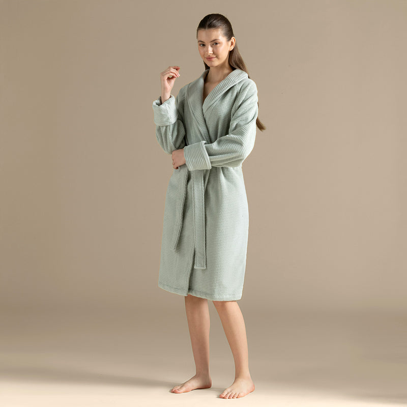 Chakra Eva Cotton Unisex Bathrobe Light Green