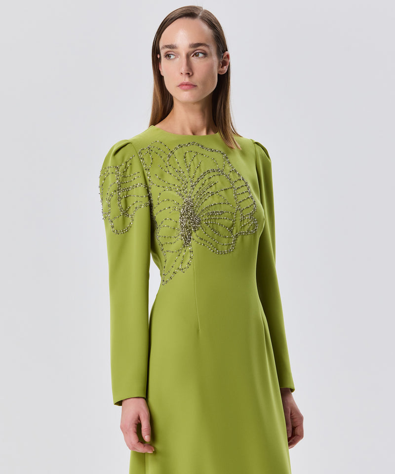 Machka Embroidered Detail Dress Green