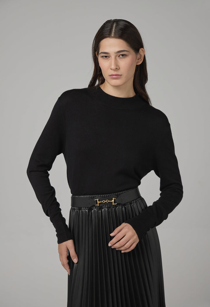 Choice Intertwined Metal Clasp Belt Black