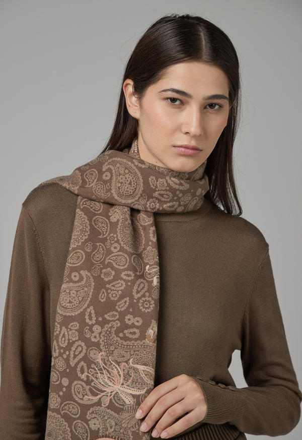 Choice Paisley Pashmina Scarf Beige