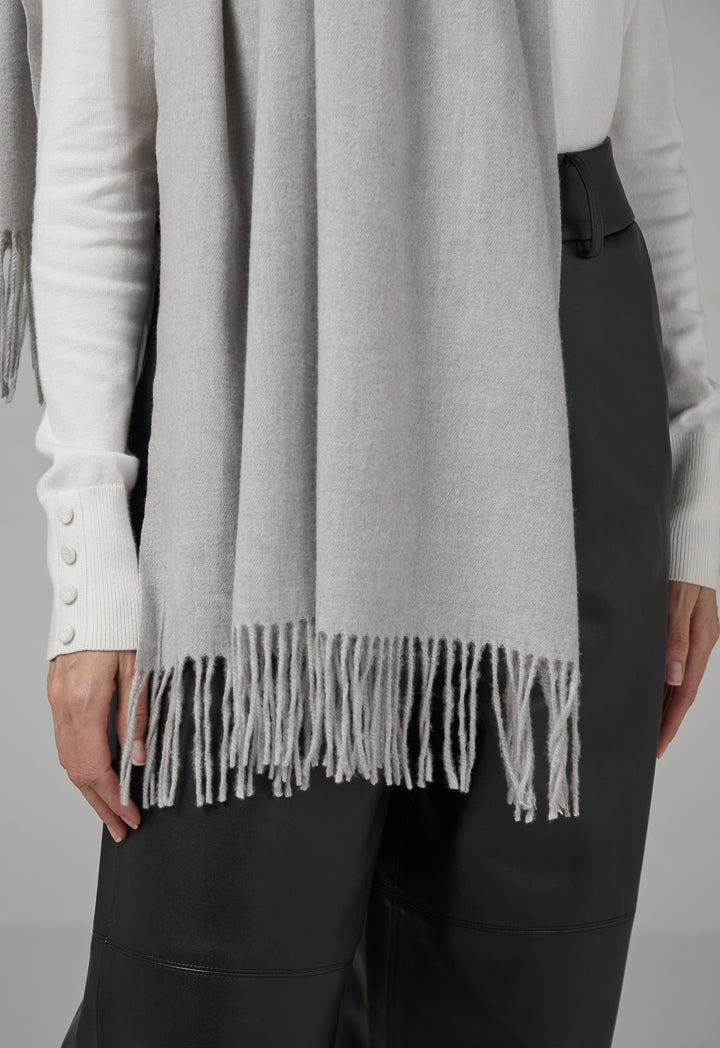 Choice Solid Tussles Winter Scarf Light Grey