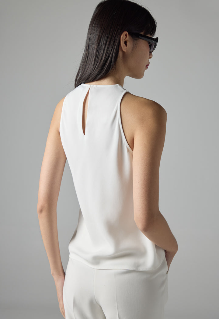 Choice Sleeveless Basic Top Off White