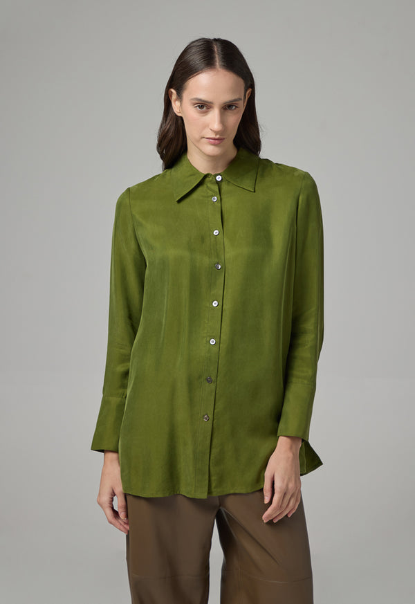 Choice Basic Regular Fit Solid Shirt Green