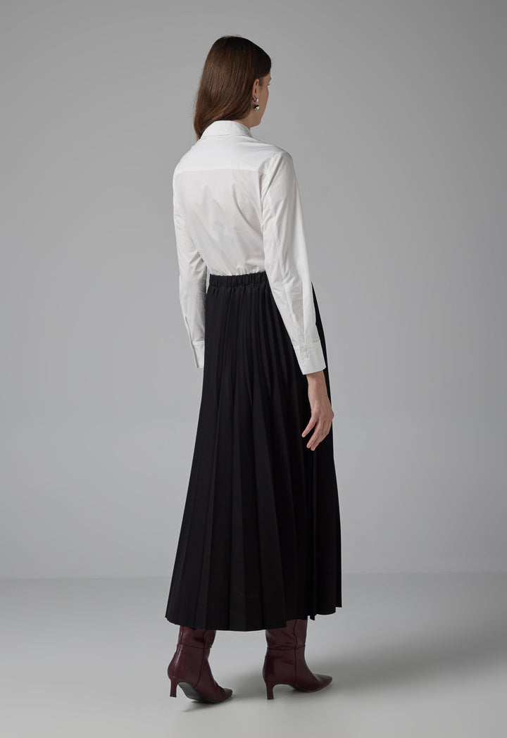 Choice All Over Pleated Solid Skirt Black