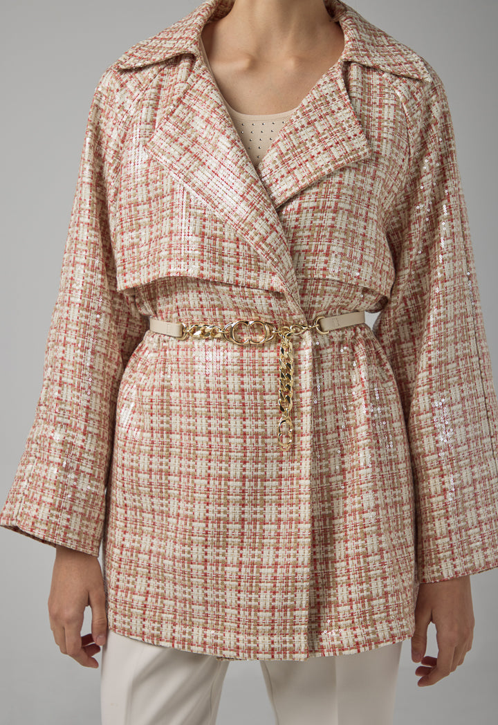 Choice Monogram Metallic Chain Belt Off White