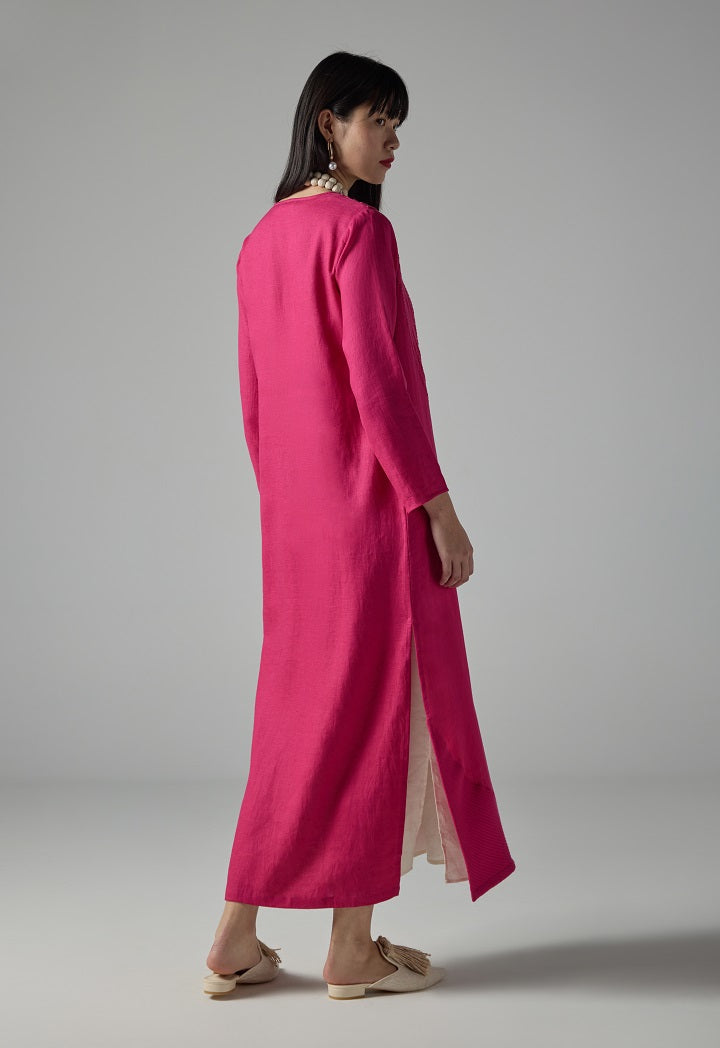 Choice Solid Long Sleeve Maxi Abaya - Ramadan Style Fuchsia