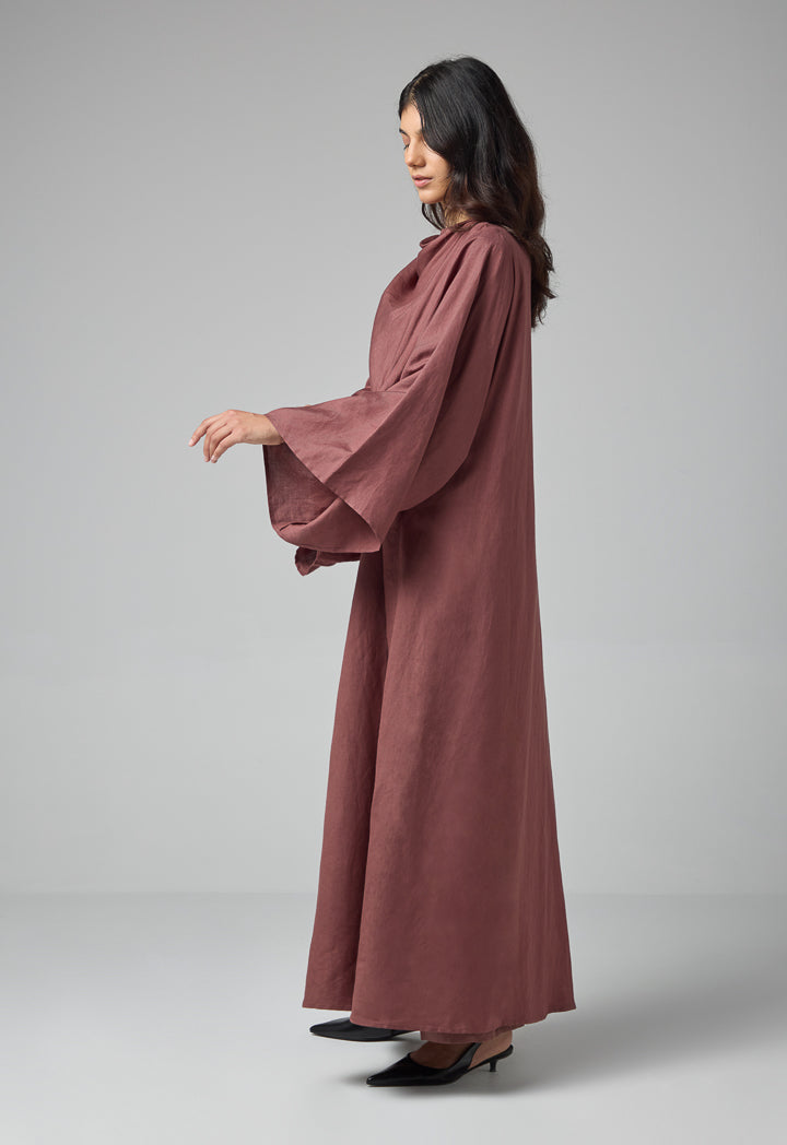 Choice Single Tone Oversize Maxi Abaya Brown