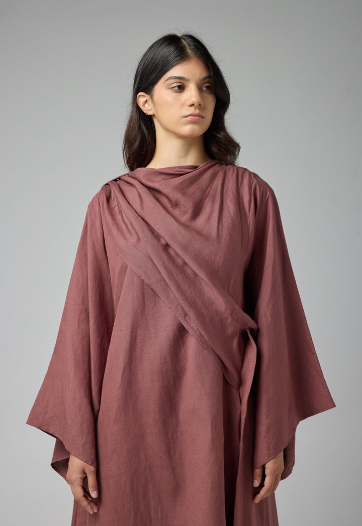 Choice Single Tone Oversize Maxi Abaya Brown