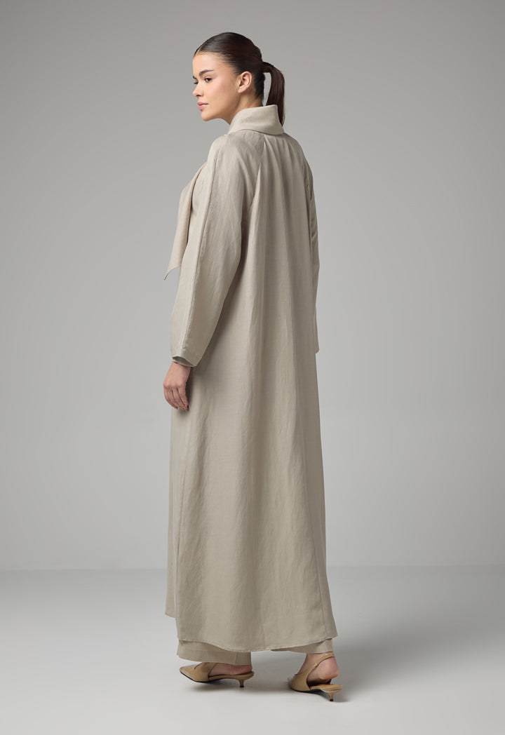 Choice Solid Long Raglan Sleeves Abaya Grey