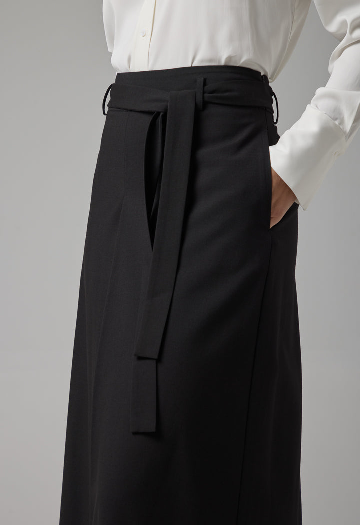 Choice Solid Wide Leg Culottes Black