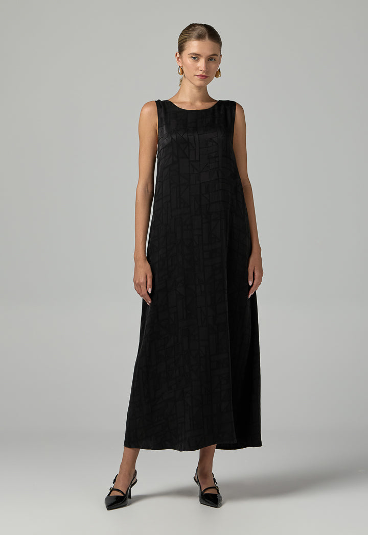 Choice Sleeveless Texture Dress  Black