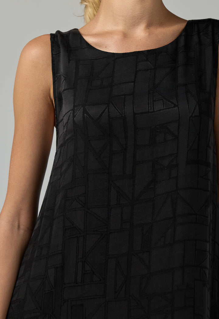 Choice Sleeveless Texture Dress  Black