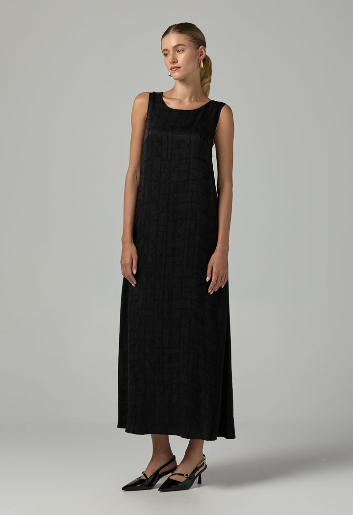 Choice Sleeveless Texture Dress  Black