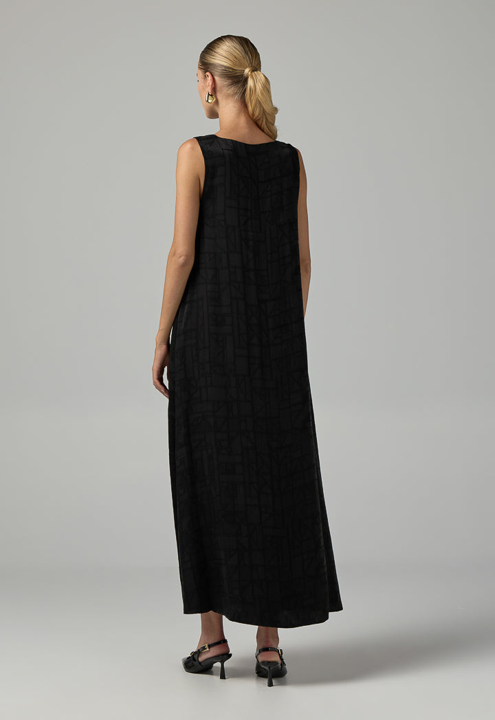 Choice Sleeveless Texture Dress  Black