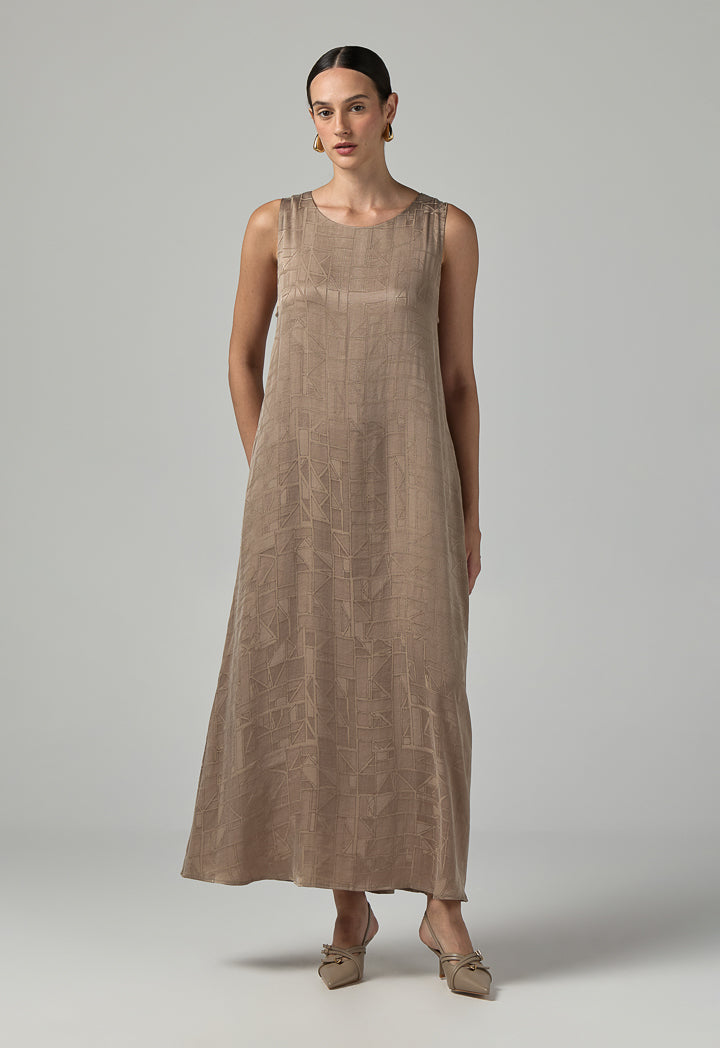 Choice Sleeveless Texture Dress  Vison