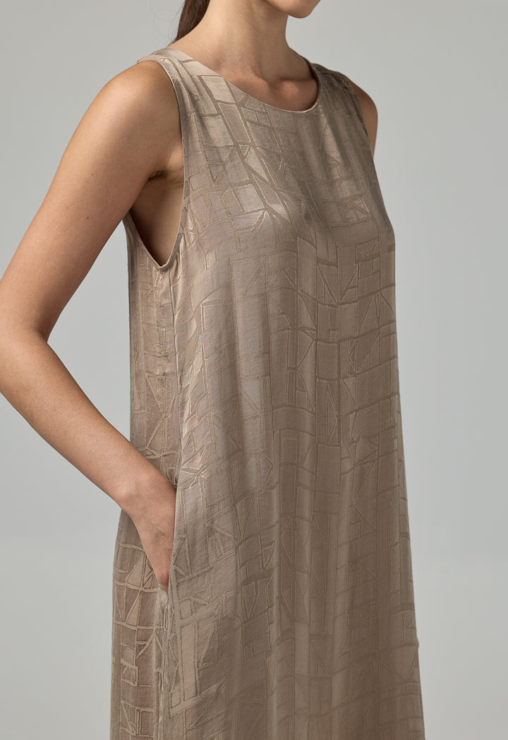 Choice Sleeveless Texture Dress  Vison