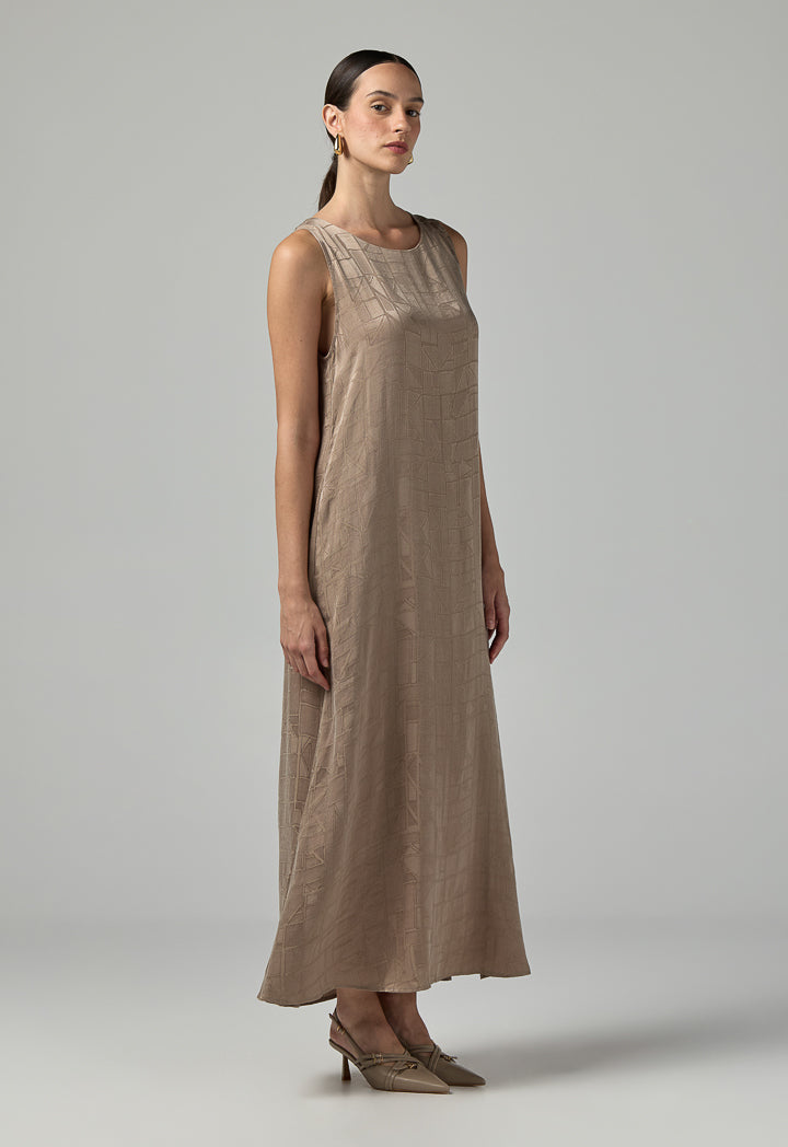 Choice Sleeveless Texture Dress  Vison