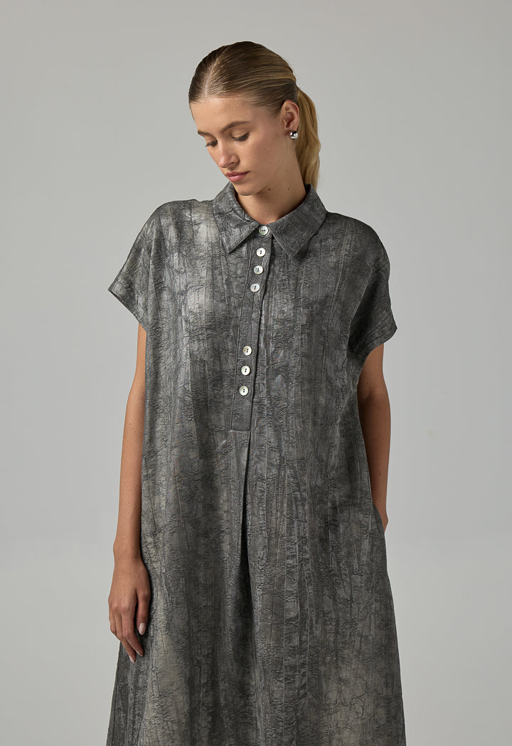 Choice Jacquard Texture Dress  Grey