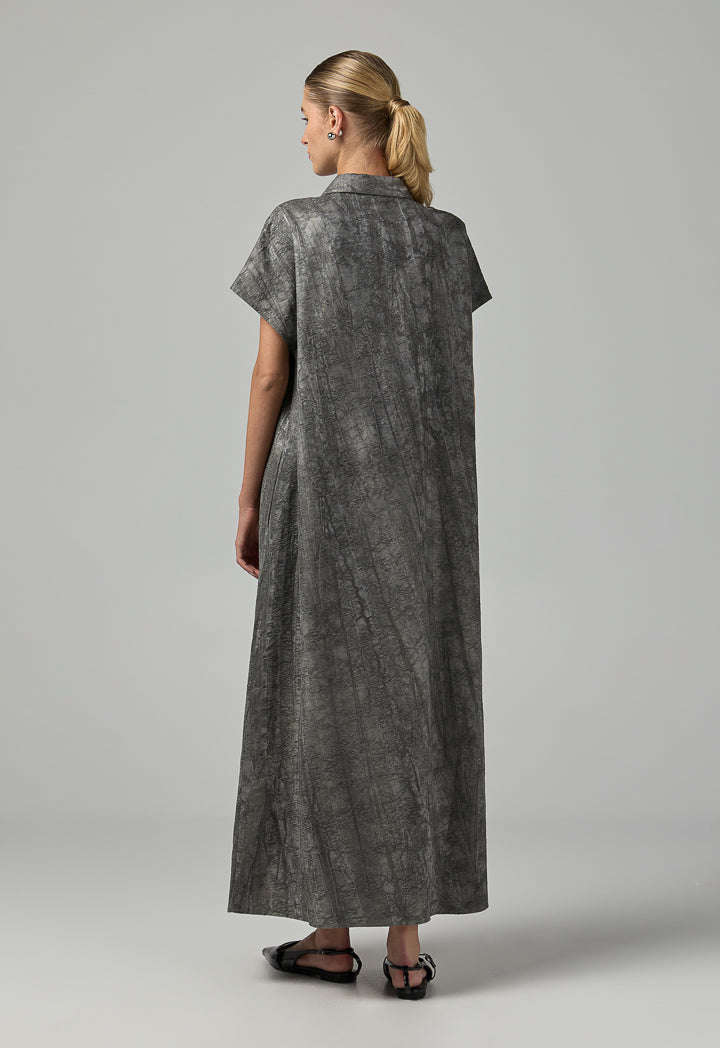 Choice Jacquard Texture Dress  Grey