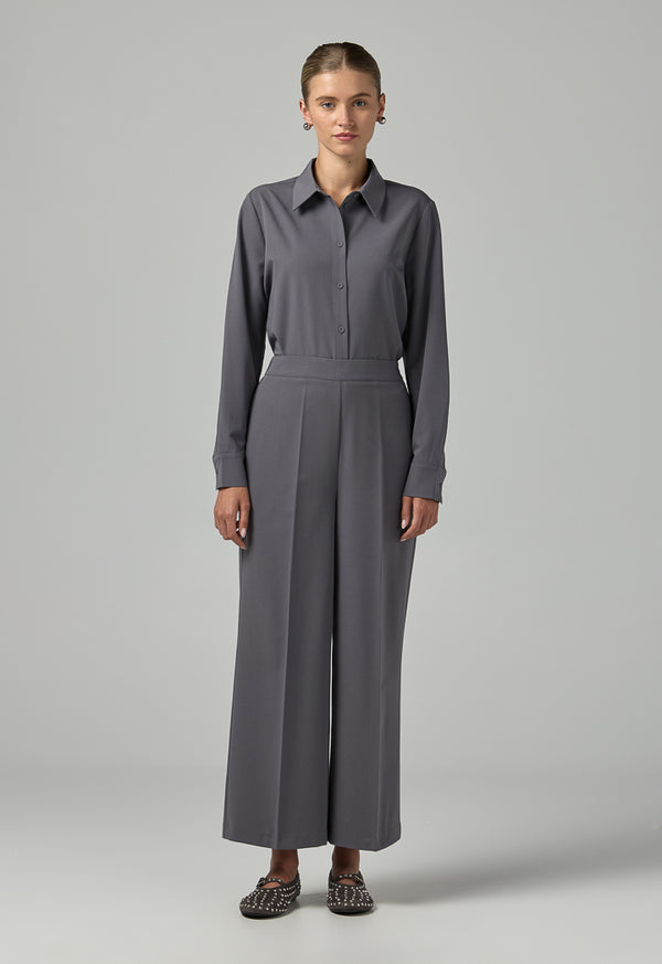 Choice Solid Straight Cut Trousers Grey