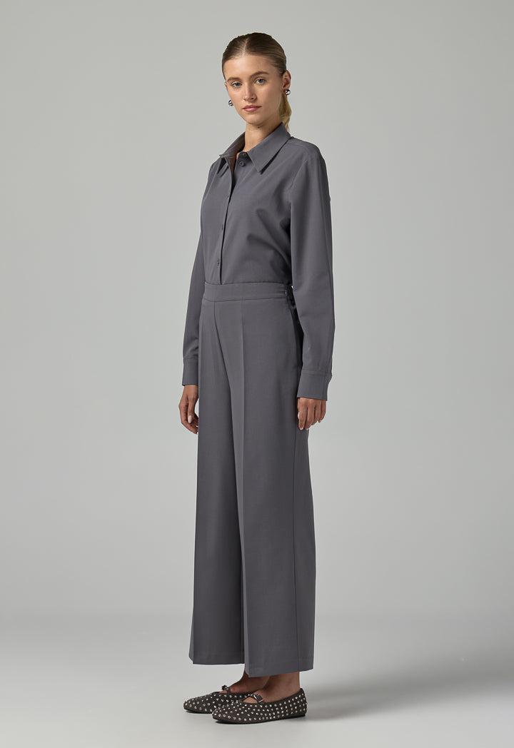 Choice Solid Straight Cut Trousers Grey