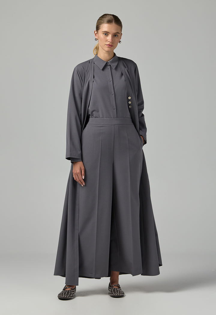 Choice Solid Straight Cut Trousers Grey