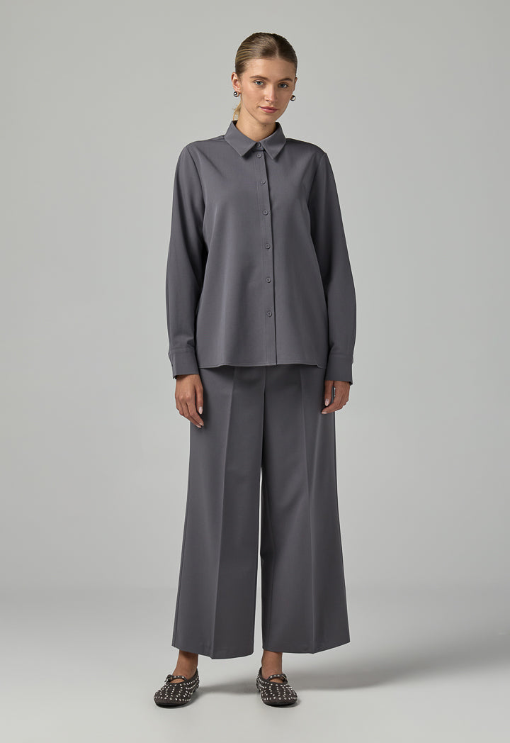 Choice Long Sleeves Basic Shirt Grey