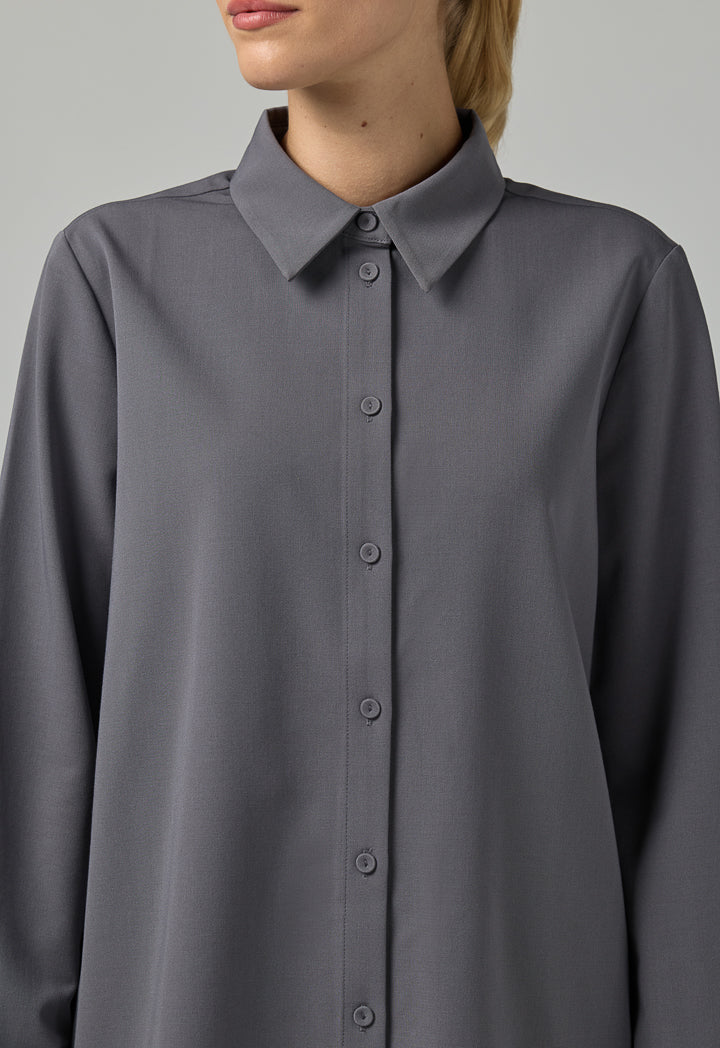 Choice Long Sleeves Basic Shirt Grey