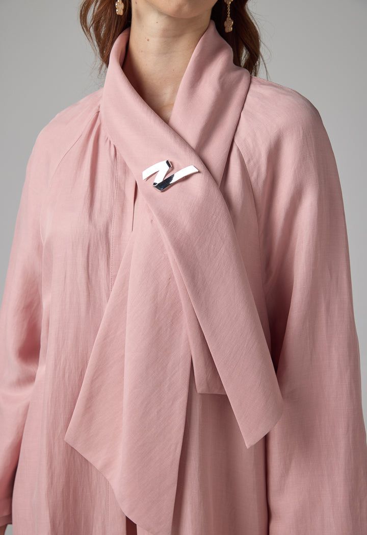 Choice Solid Long Raglan Sleeves Abaya Blush