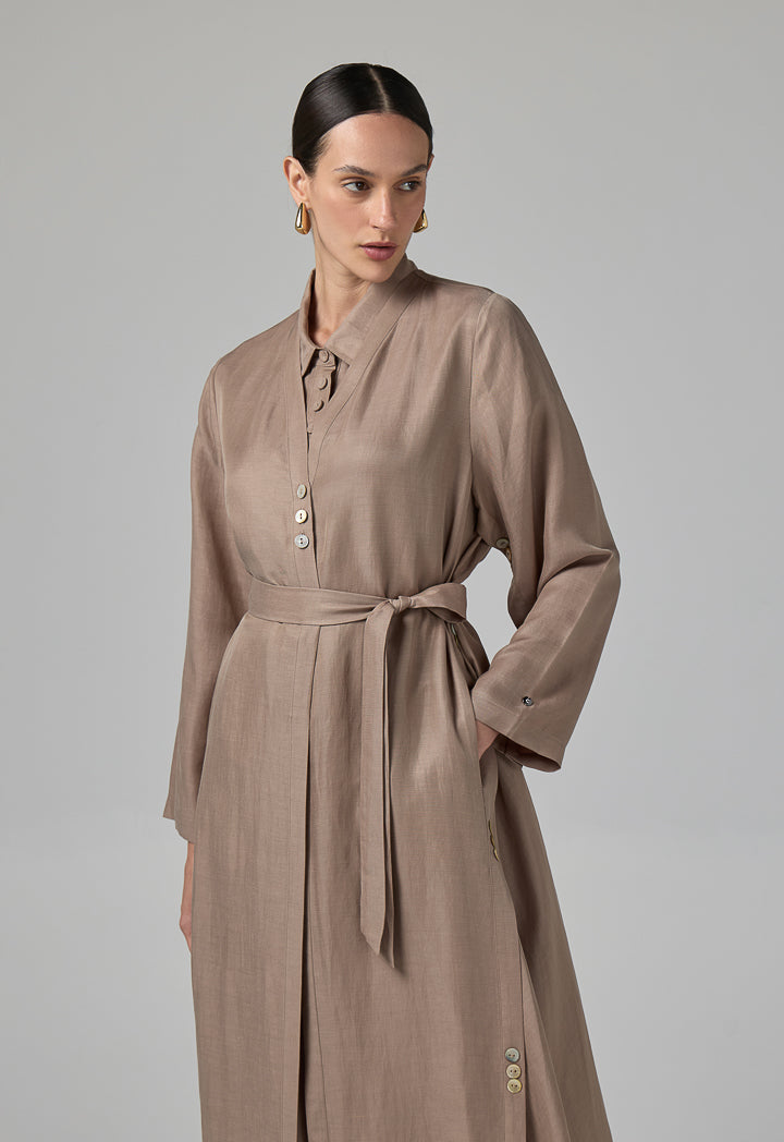 Choice Single Tone Long Sleeve Abaya With Hijab (2Pcs) Vison