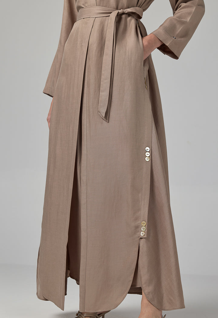 Choice Single Tone Long Sleeve Abaya With Hijab (2Pcs) Vison