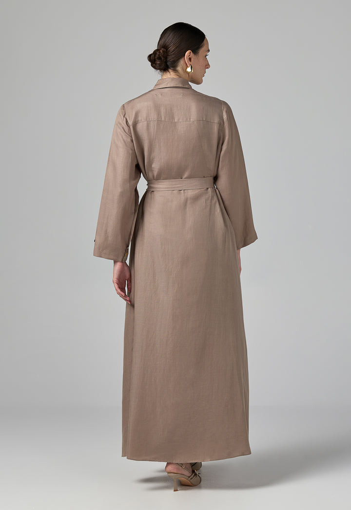 Choice Single Tone Long Sleeve Abaya With Hijab (2Pcs) Vison