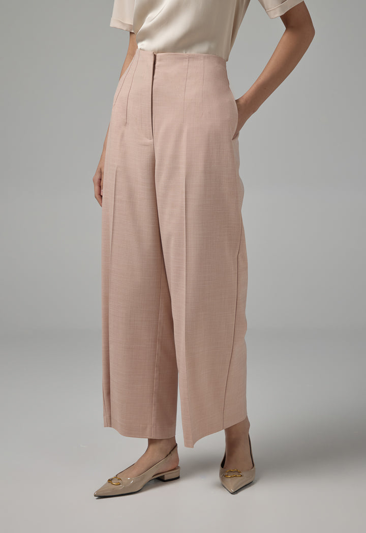 Choice Basic Straight Wide Leg Trousers Pink